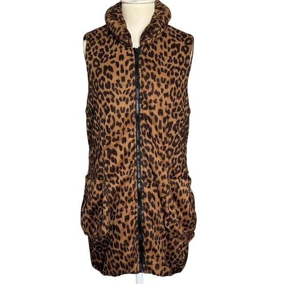 Love Token Vest Womens Small Leopard Print Puffer - Picture 1 of 9